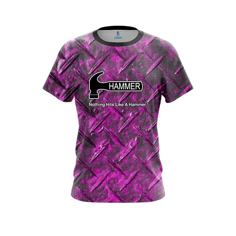 Hammer Pink Diamond Plate CoolWick Bowling Jersey