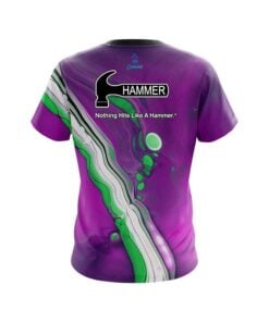 Alternative view of Hammer Purple  And Green Liquid CoolWick Bowling Jersey
