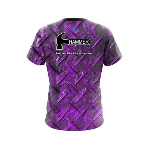 Hammer Purple Diamond Plate CoolWick Bowling Jersey - Image 2