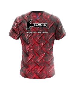 Alternative view of Hammer Red Diamond Plate CoolWick Bowling Jersey