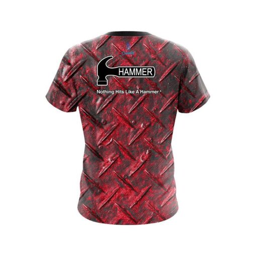 Hammer Red Diamond Plate CoolWick Bowling Jersey - Image 2