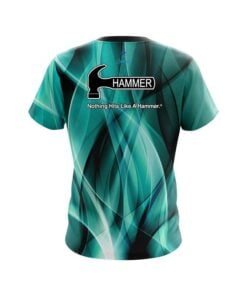 Alternative view of Hammer Wavy Aqua Swirl CoolWick Bowling Jersey