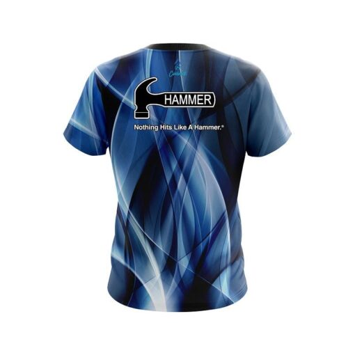 Hammer Wavy Blue Swirl CoolWick Bowling Jersey - Image 2