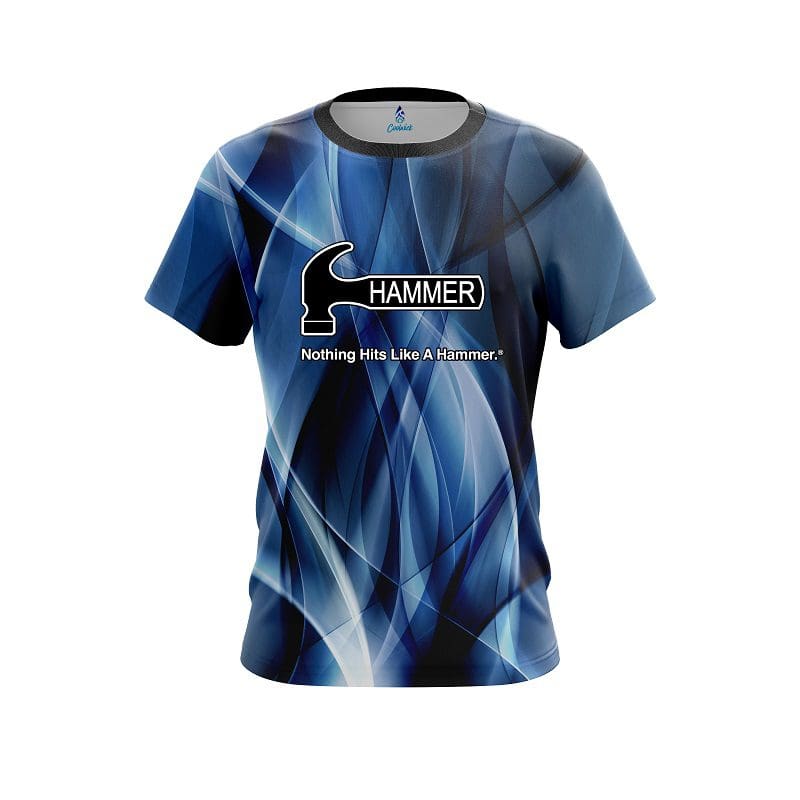 Hammer Wavy Blue Swirl CoolWick Bowling Jersey