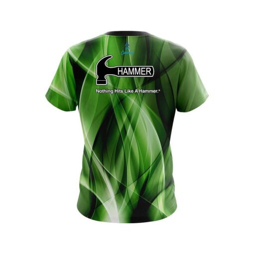 Hammer Wavy Green Swirl CoolWick Bowling Jersey - Image 2