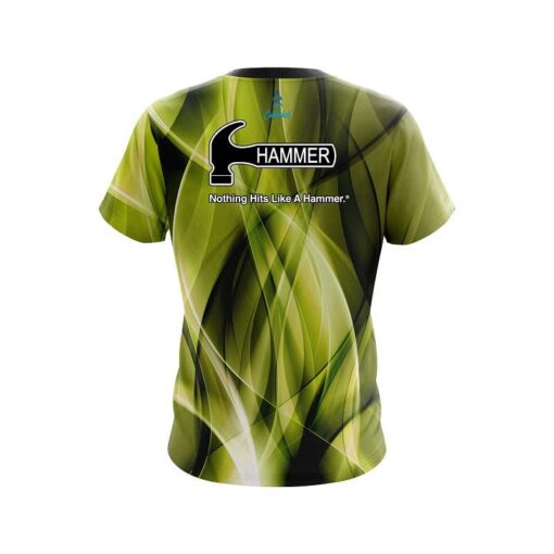 Hammer Wavy Yellow Swirl  CoolWick Bowling Jersey - Image 2