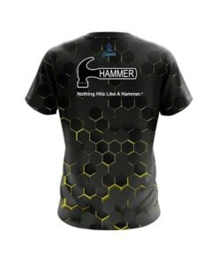 Alternative view of Hammer Yellow Honeycomb Fusion CoolWick Bowling Jersey