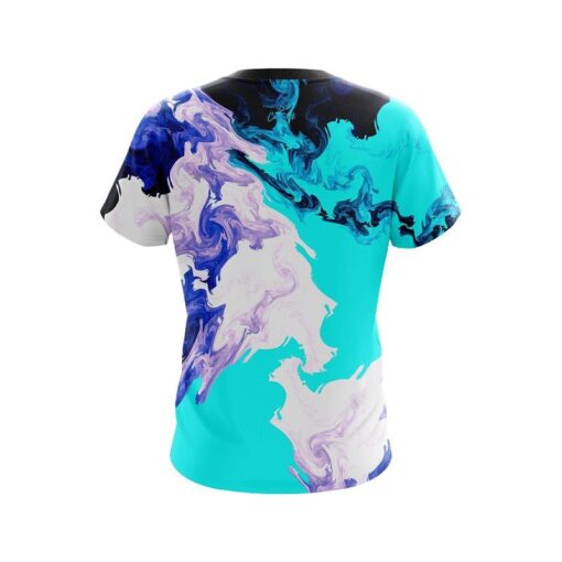 Plain Liquid Marble Purple And Blue CoolWick Bowling Jersey - Image 2