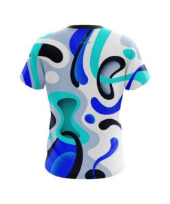 Alternative view of Plain Modern Art Blue CoolWick Bowling Jersey