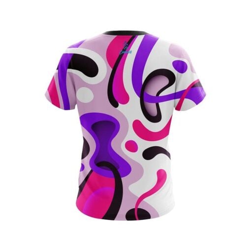 Plain Modern Art Purple CoolWick Bowling Jersey - Image 2