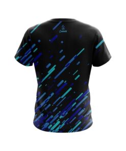 Alternative view of Plain Modern Blue Stripe CoolWick Bowling Jersey