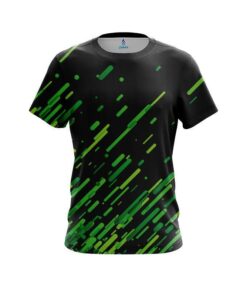 Plain Modern Green Stripe CoolWick Bowling Jersey