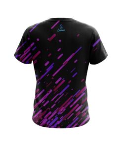 Alternative view of Plain Modern Purple Stripe CoolWick Bowling Jersey