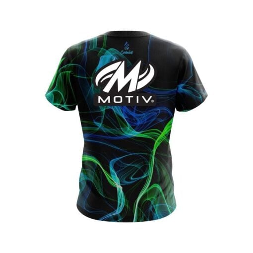 Motiv Blue Green Smoke CoolWick Bowling Jersey - Image 2