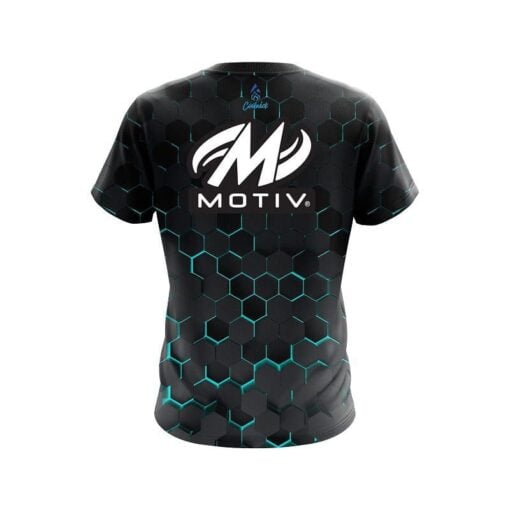 Motiv Aqua Honeycomb Fusion CoolWick Bowling Jersey - Image 2