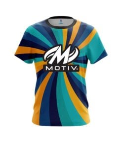 Motiv Orange And Blue Color Swirl CoolWick Bowling Jersey