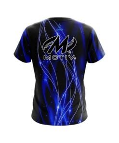 Alternative view of Motiv Blue Spiral Waves CoolWick Bowling Jersey