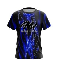 Motiv Blue Spiral Waves CoolWick Bowling Jersey