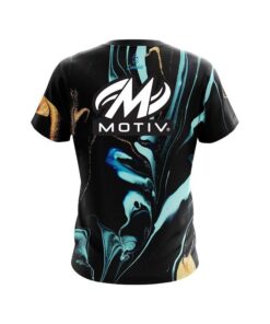 Alternative view of Motiv Blue and Gold Resin CoolWick Bowling Jersey