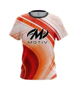 Motiv Curvy Orange Pattern CoolWick Bowling Jersey