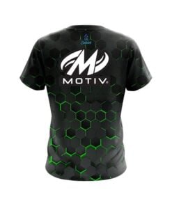 Alternative view of Motiv Green Honeycomb Fusion CoolWick Bowling Jersey