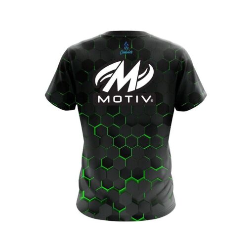 Motiv Green Honeycomb Fusion CoolWick Bowling Jersey - Image 2