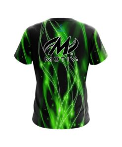 Alternative view of Motiv Green Spiral Waves CoolWick Bowling Jersey