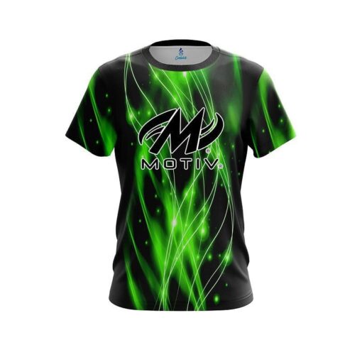 Motiv Green Spiral Waves CoolWick Bowling Jersey