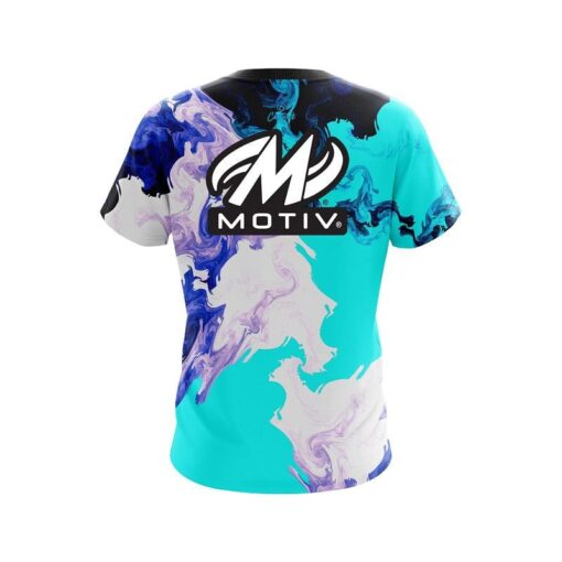 Motiv Liquid Marble Purple And Blue CoolWick Bowling Jersey - Image 2