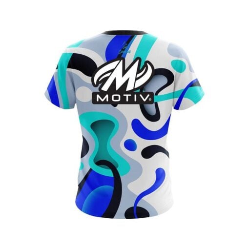 Motiv Modern Art Blue CoolWick Bowling Jersey - Image 2