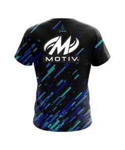 Alternative view of Motiv Modern Blue Stripe CoolWick Bowling Jersey
