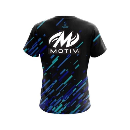 Motiv Modern Blue Stripe CoolWick Bowling Jersey - Image 2