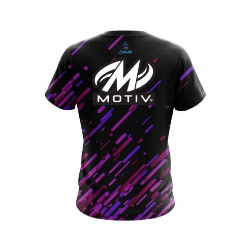 Motiv Modern Purple Stripe CoolWick Bowling Jersey - Image 2