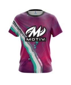 Motiv Pink And Green Liquid CoolWick Bowling Jersey