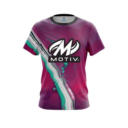 Motiv Pink And Green Liquid CoolWick Bowling Jersey