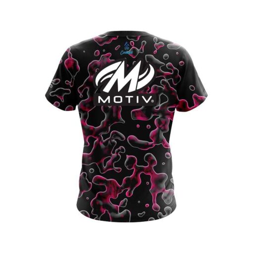 Motiv Pink Flowing Fluid CoolWick Bowling Jersey - Image 2
