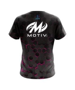 Alternative view of Motiv Pink Honeycomb Fusion CoolWick Bowling Jersey