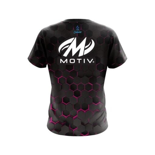 Motiv Pink Honeycomb Fusion CoolWick Bowling Jersey - Image 2