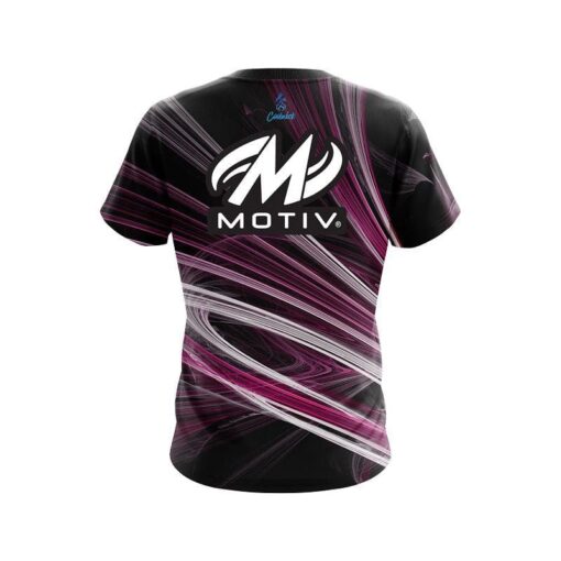Motiv Pink Motion Swirl CoolWick Bowling Jersey - Image 2