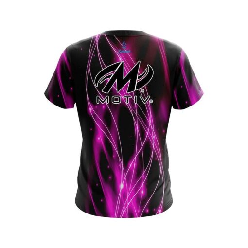 Motiv Pink Spiral Waves CoolWick Bowling Jersey - Image 2