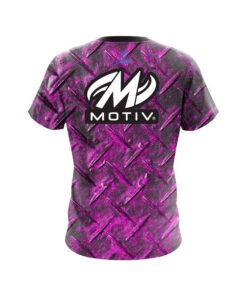 Alternative view of Motiv Pink Diamond Plate CoolWick Bowling Jersey