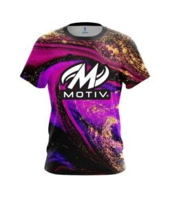 Motiv Magenta Gold Liquid Marble CoolWick Bowling Jersey