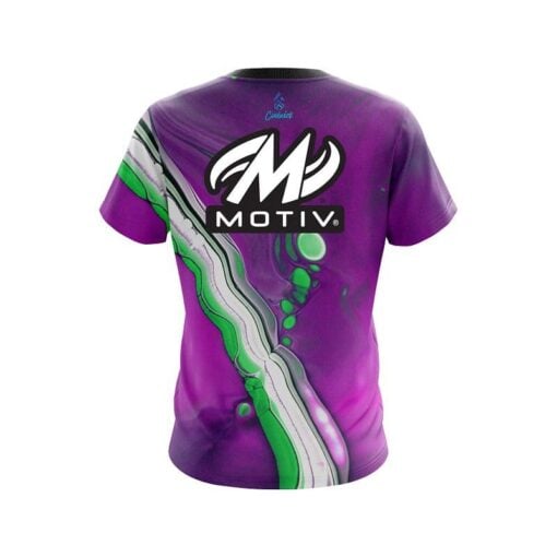 Motiv Purple And Green Liquid CoolWick Bowling Jersey - Image 2