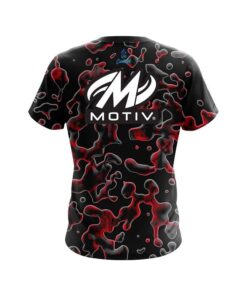 Alternative view of Motiv Red Flowing Fluid CoolWick Bowling Jersey