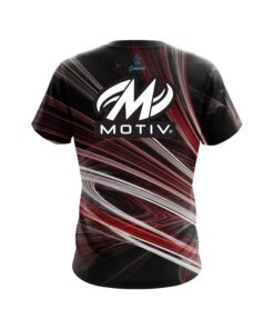 Alternative view of Motiv Red Motion Swirl CoolWick Bowling Jersey