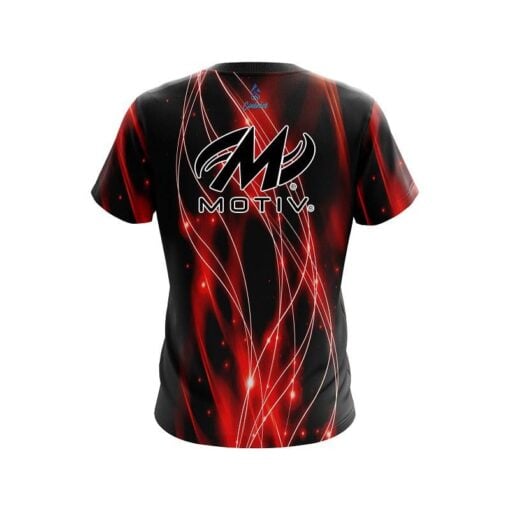 Motiv Red Spiral Waves CoolWick Bowling Jersey - Image 2