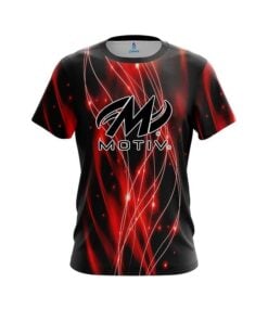 Motiv Red Spiral Waves CoolWick Bowling Jersey