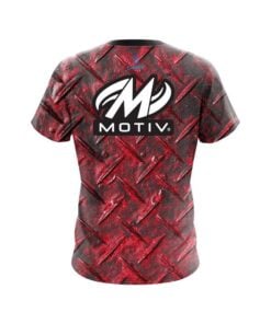 Alternative view of Motiv Red Diamond Plate CoolWick Bowling Jersey
