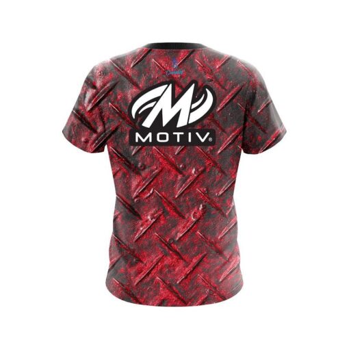 Motiv Red Diamond Plate CoolWick Bowling Jersey - Image 2