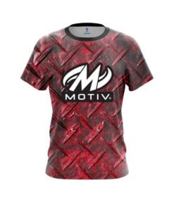 Motiv Red Diamond Plate CoolWick Bowling Jersey